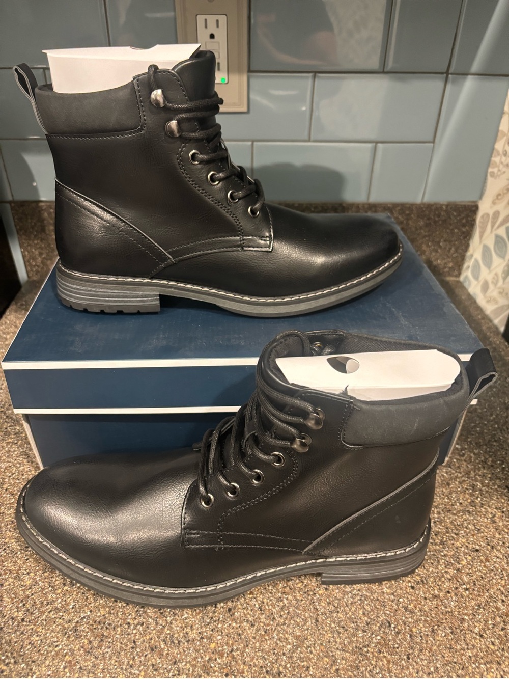 Club Room Black Men's Lace-Up Ankle Boots